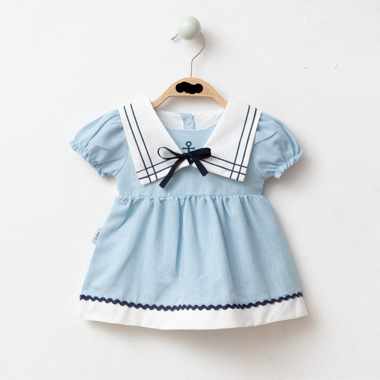 Sailor Dress with Detachable Collar - 3-18M