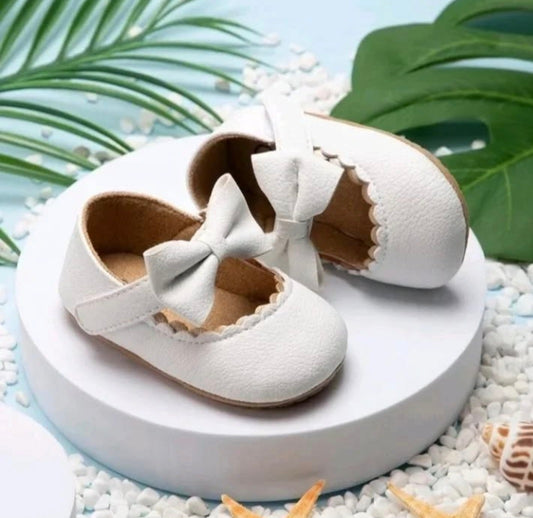 White Leather Ballerina