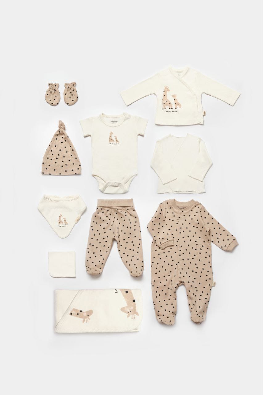 Newborn Set Giraffe 10 PCS - 100% Organic Cotton