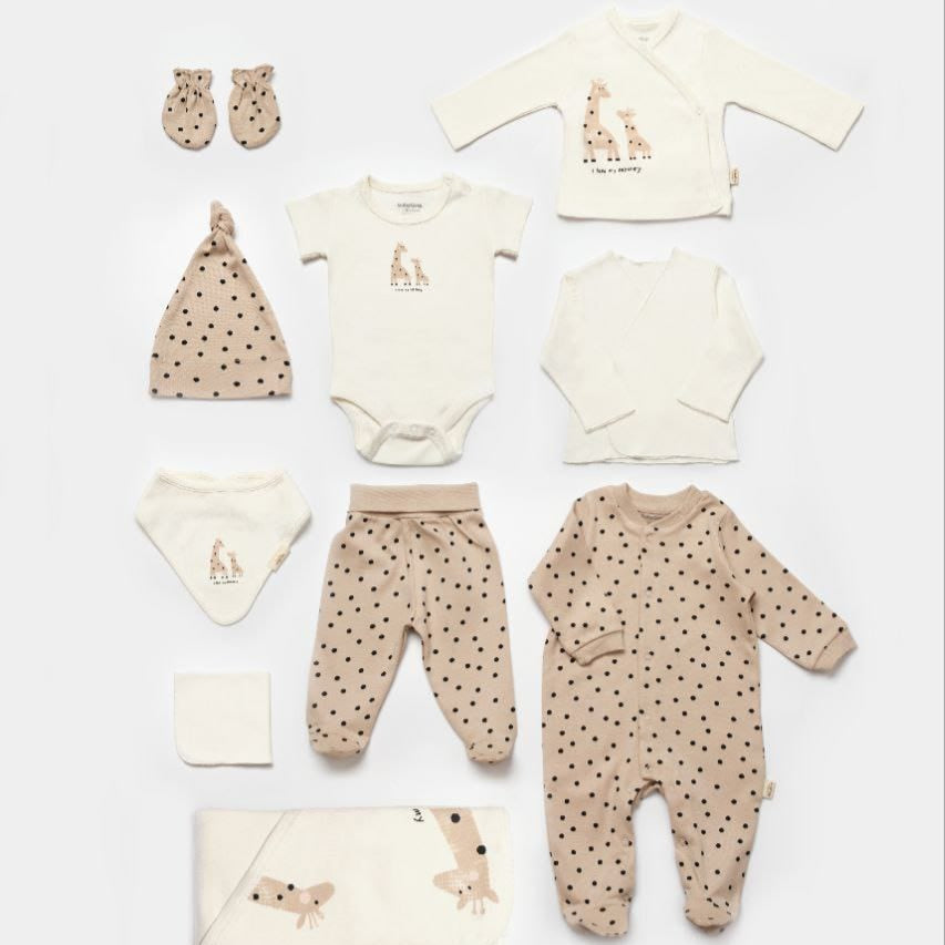 Newborn Set Giraffe 10 PCS - 100% Organic Cotton