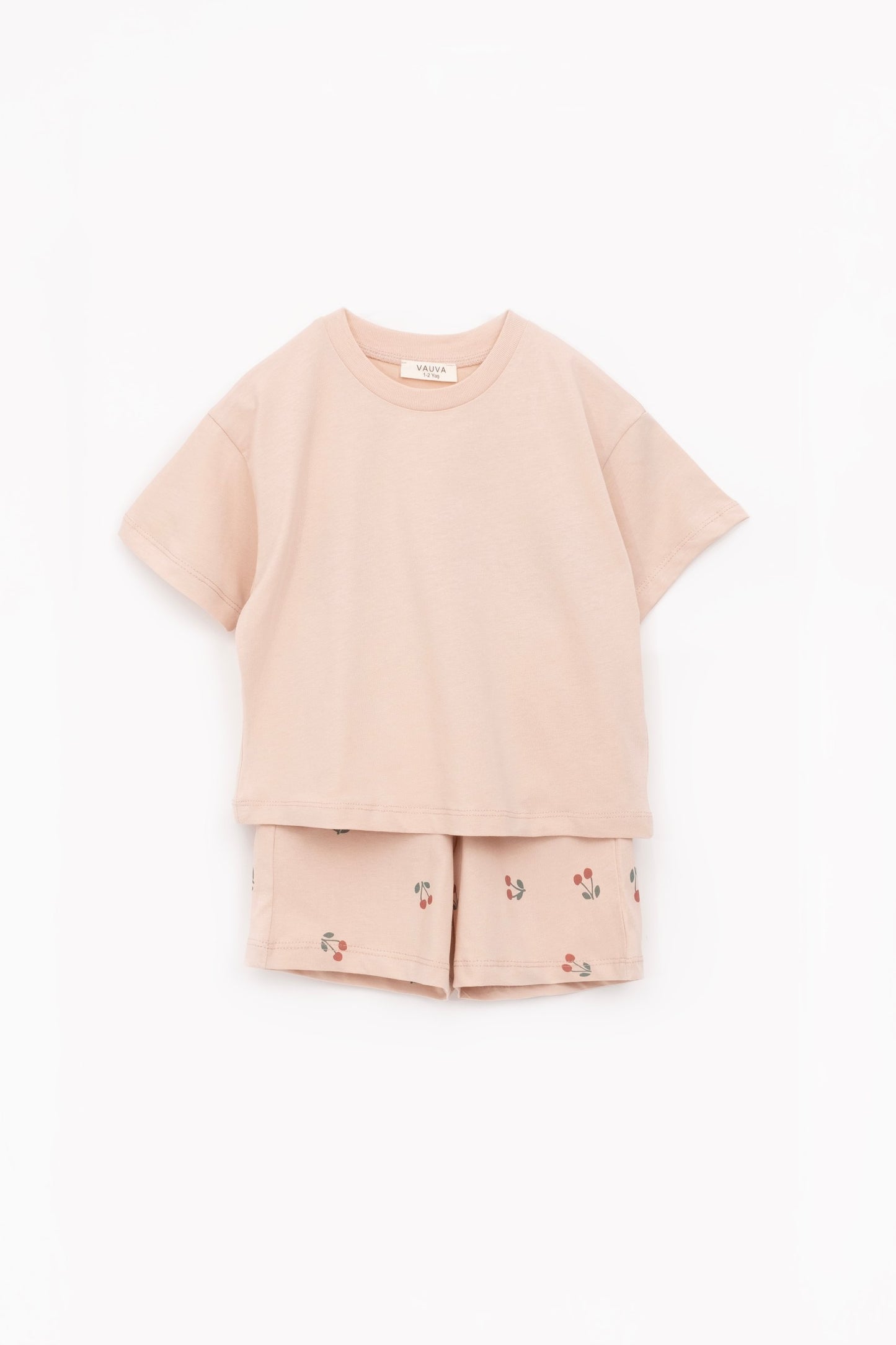 Cherry & Hearts Shorts & Tshirt Set (100% Cotton)