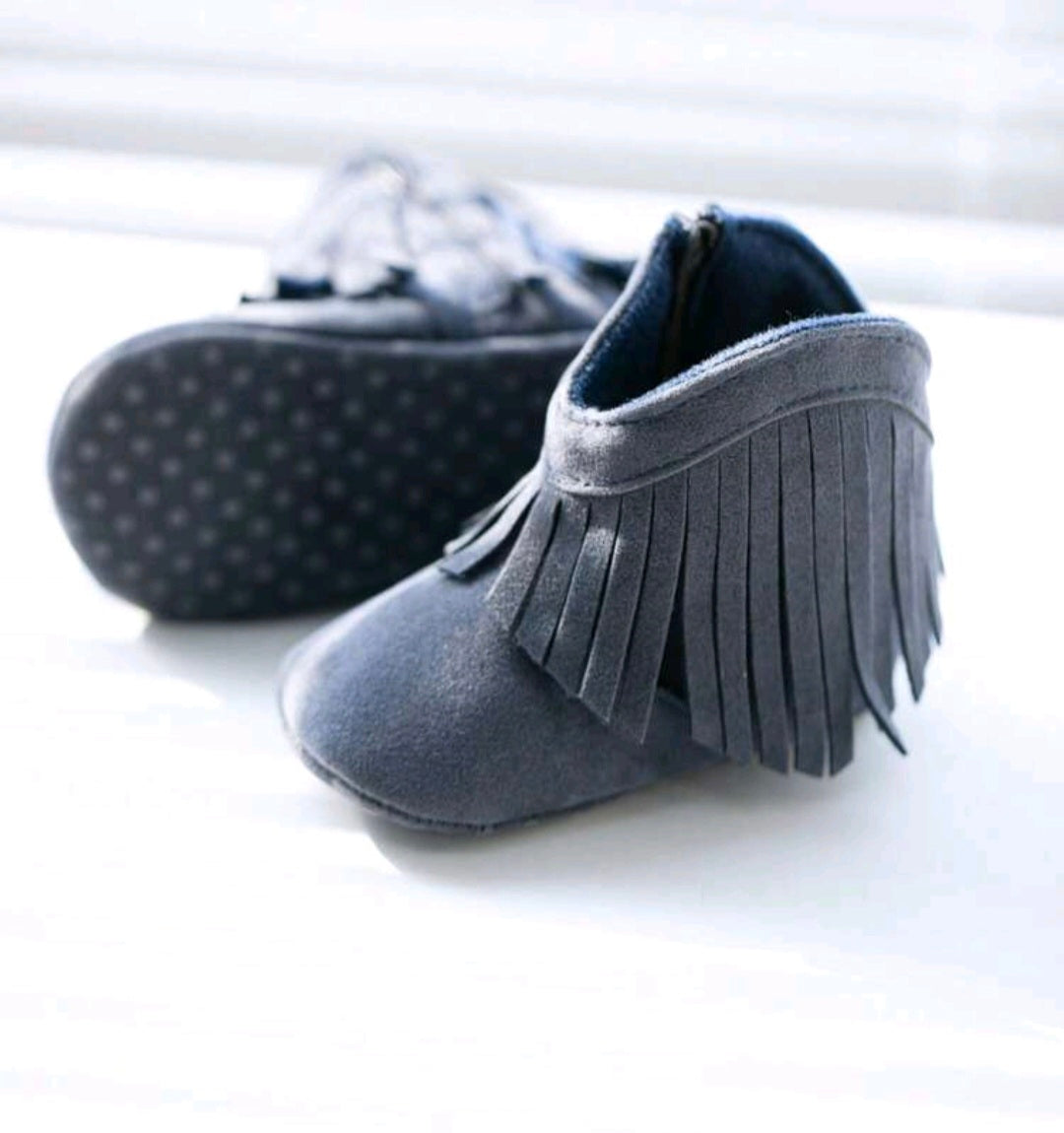 Cowboy Style Ankle Boots - Navy Blue