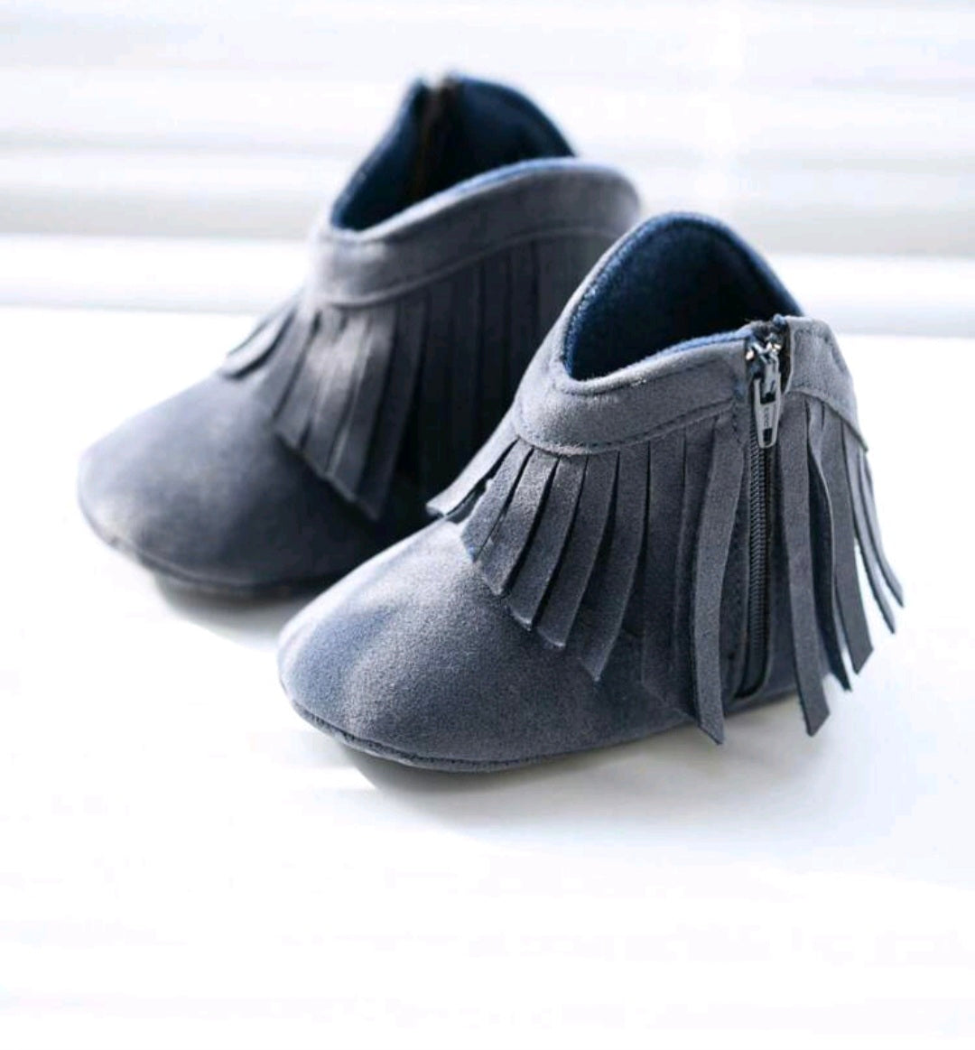 Cowboy Style Ankle Boots - Navy Blue