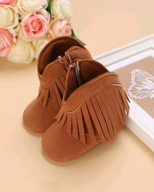 Cowboy Style Ankle Boots - Brown