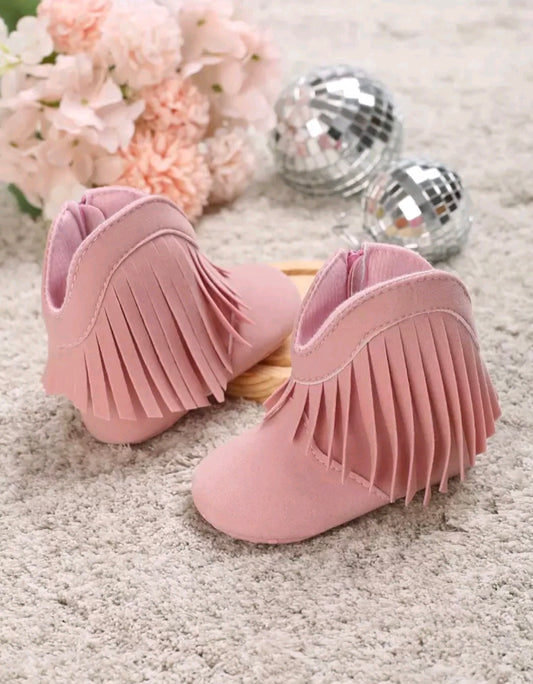Cowboy Style Ankle Boots - Pink