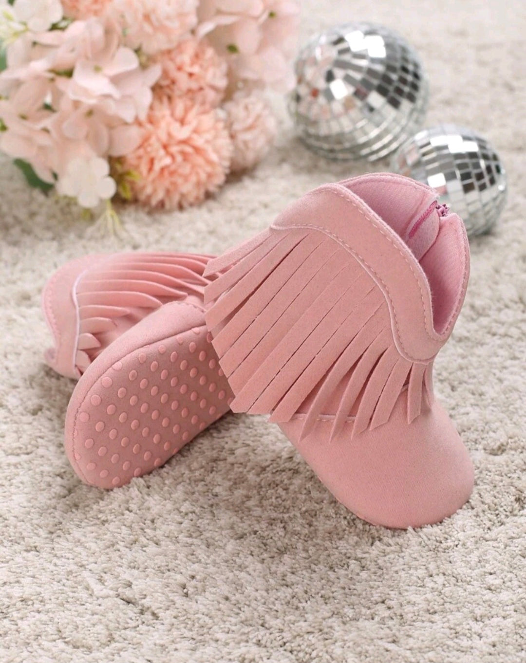 Cowboy Style Ankle Boots - Pink