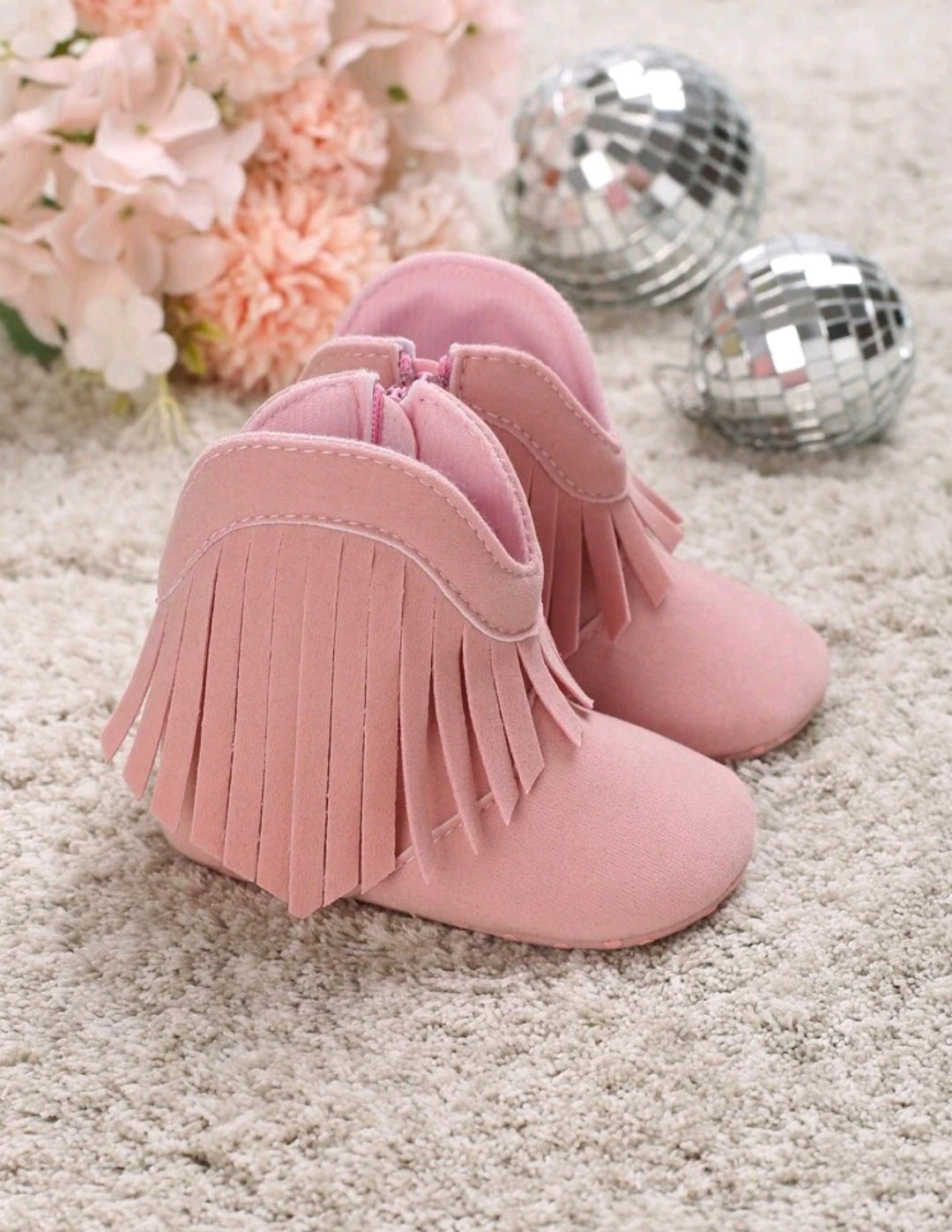 Cowboy Style Ankle Boots - Pink