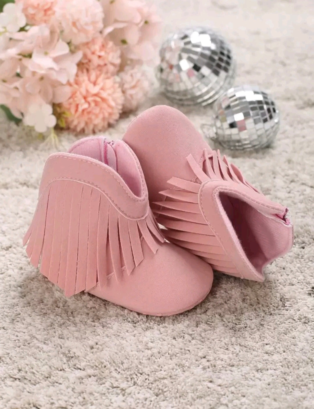 Cowboy Style Ankle Boots - Pink