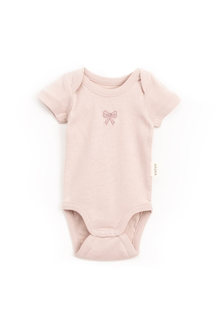 Organic Cotton Embroidered Baby Bodysuits – Set of 4