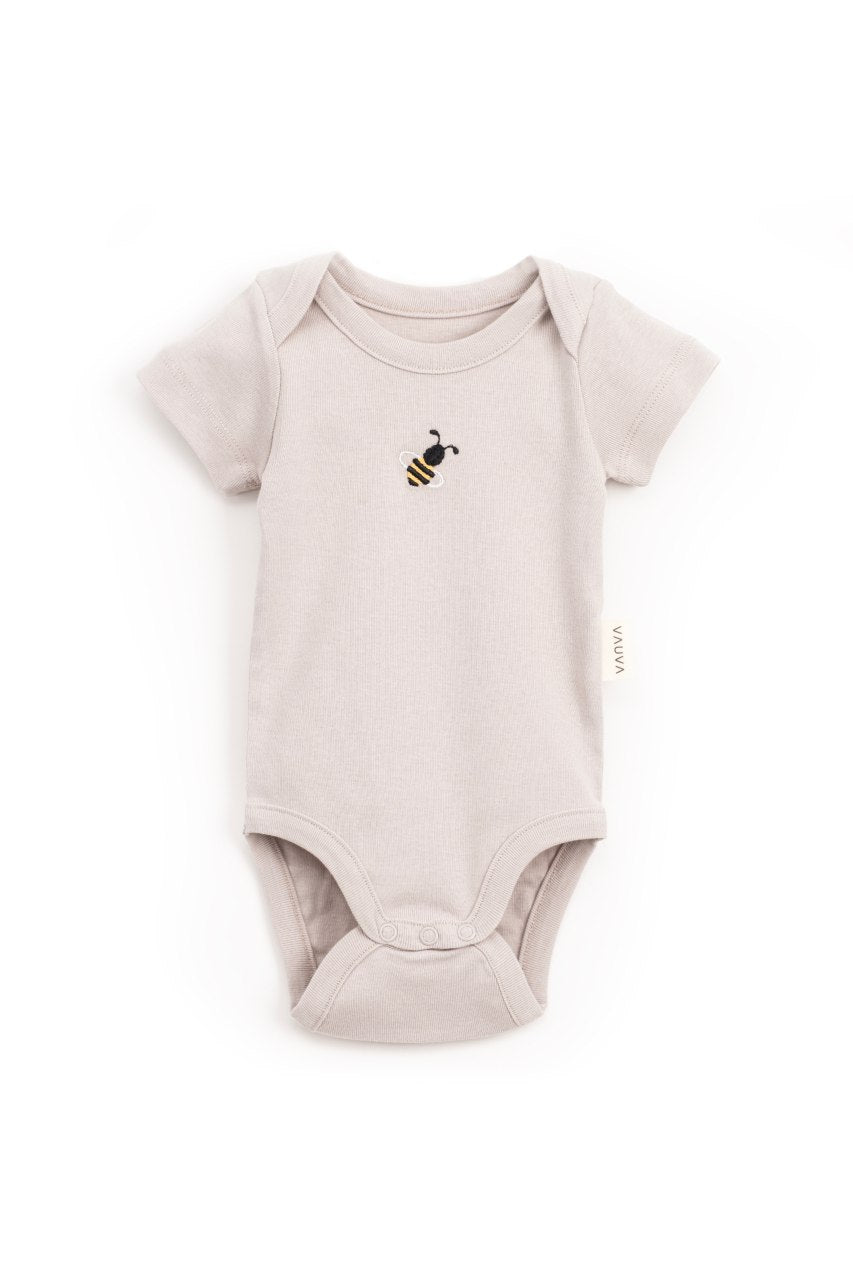 Organic Cotton Embroidered Baby Bodysuits – Set of 4