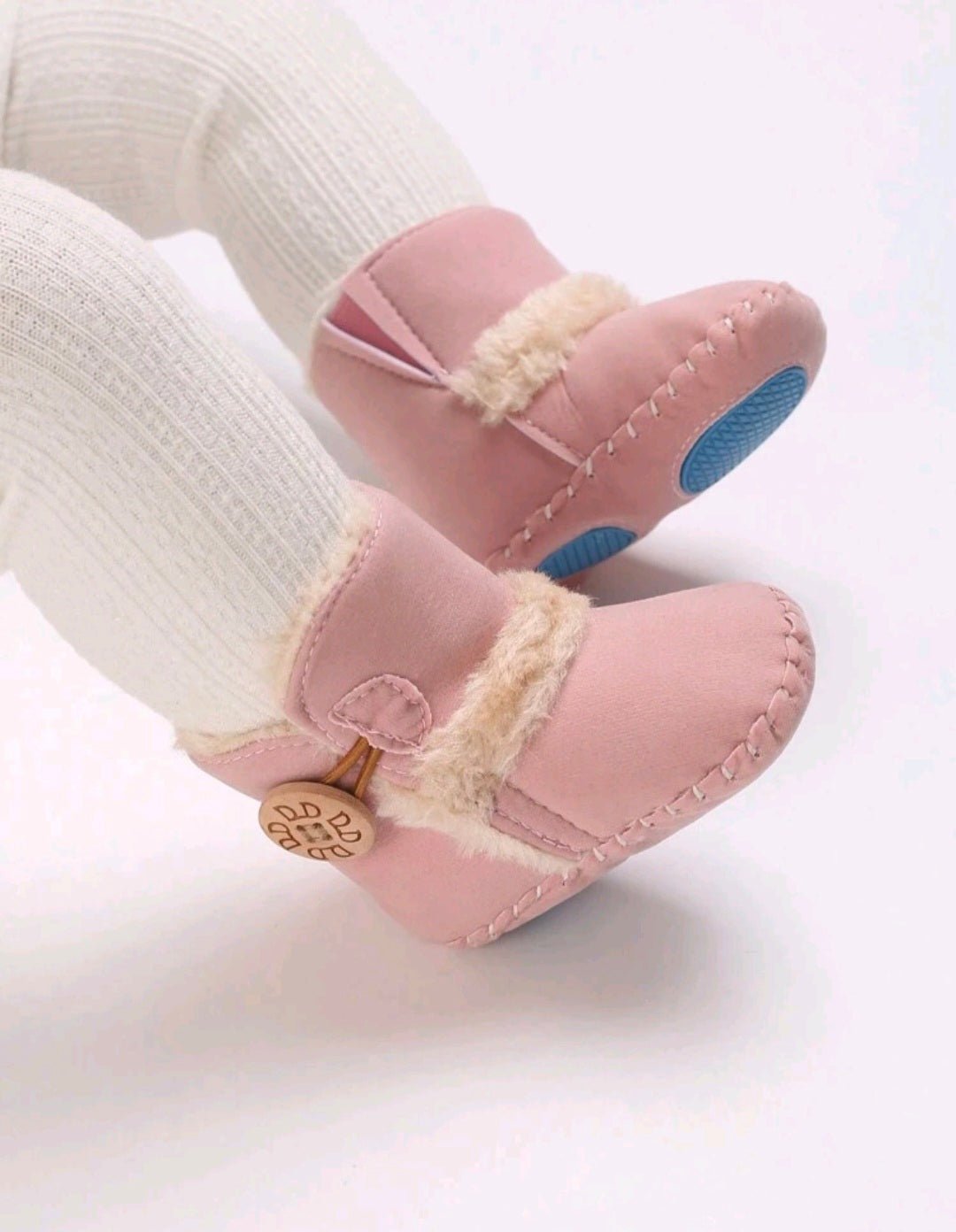 Warm Pink Boots with Button