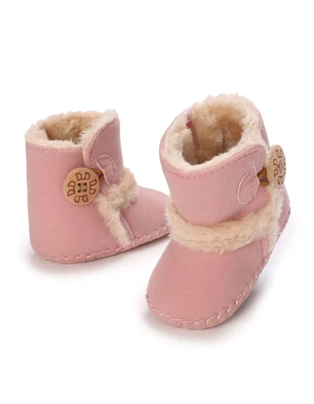Warm Pink Boots with Button
