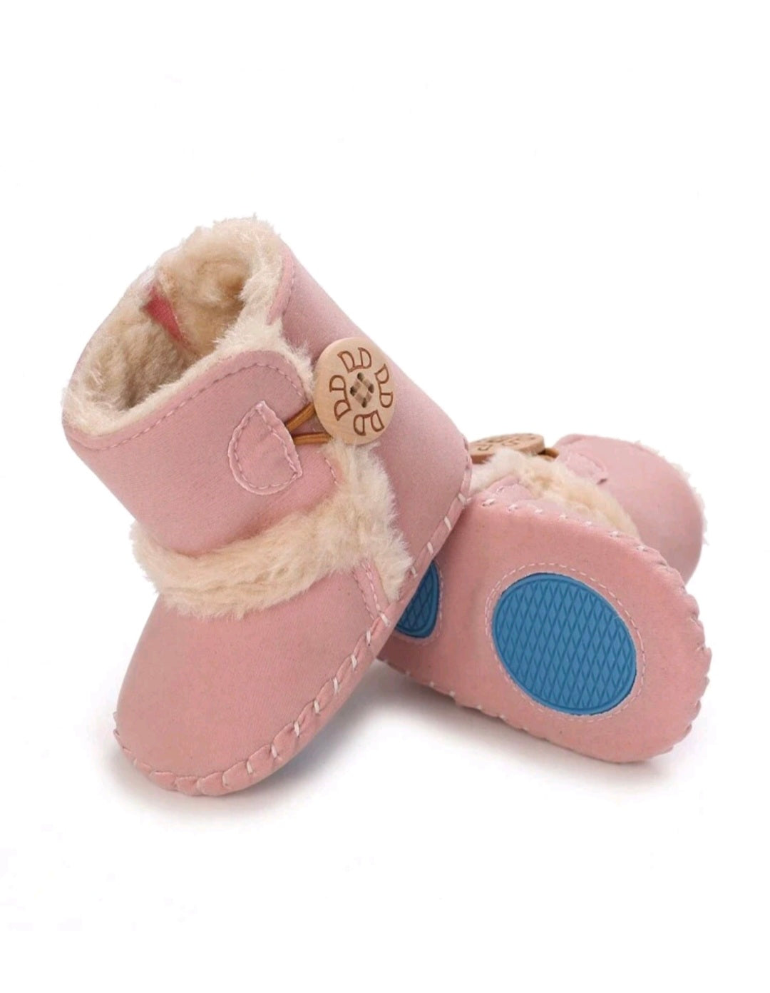 Warm Pink Boots with Button