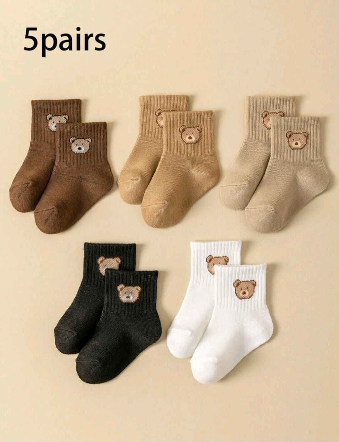5 pairs Cute Bear -Socks