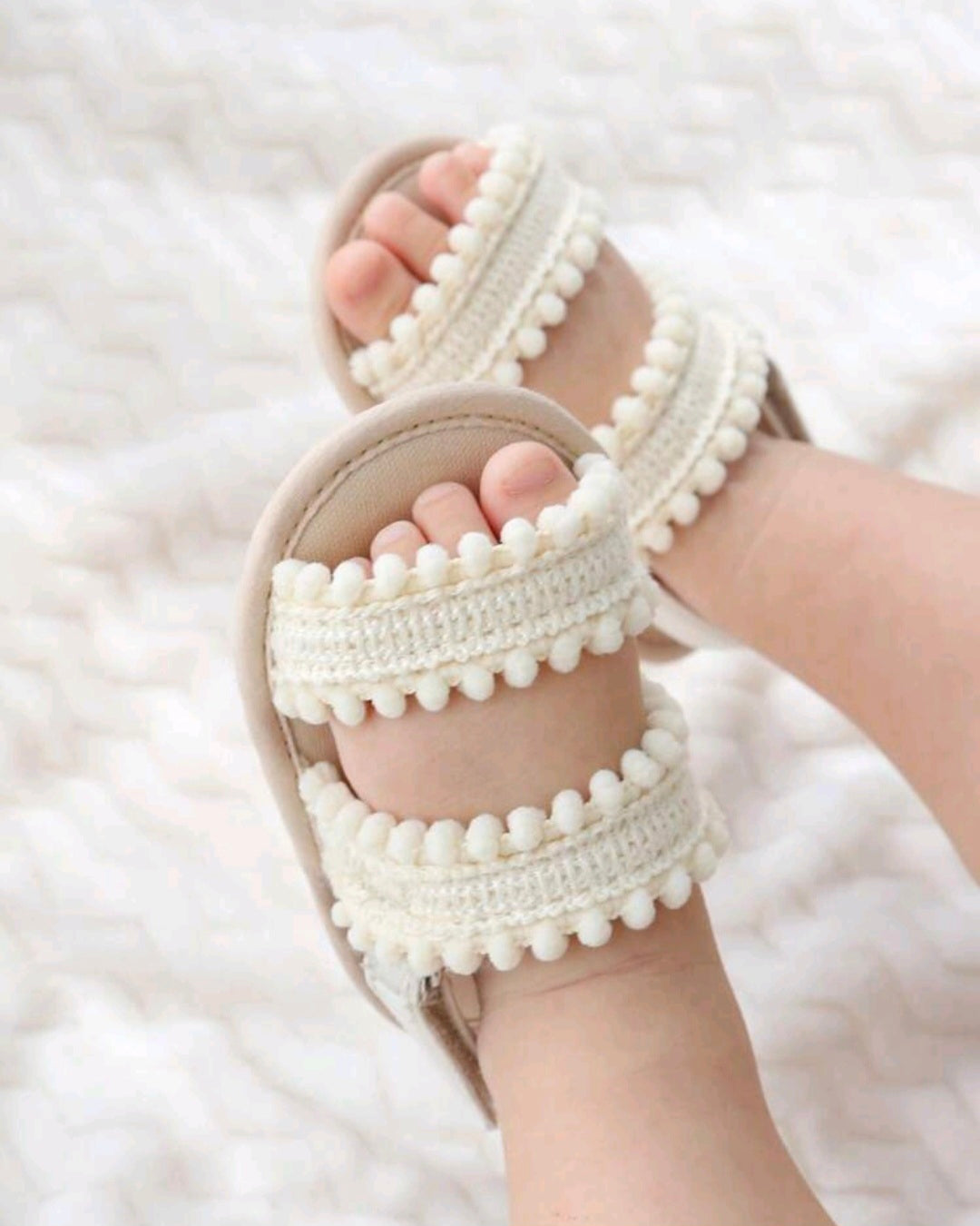 Beige Crochet Sandals