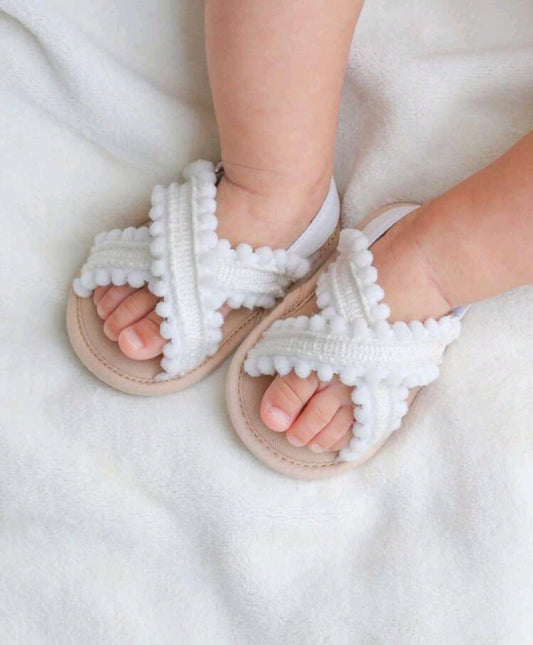 White Crochet Sandals