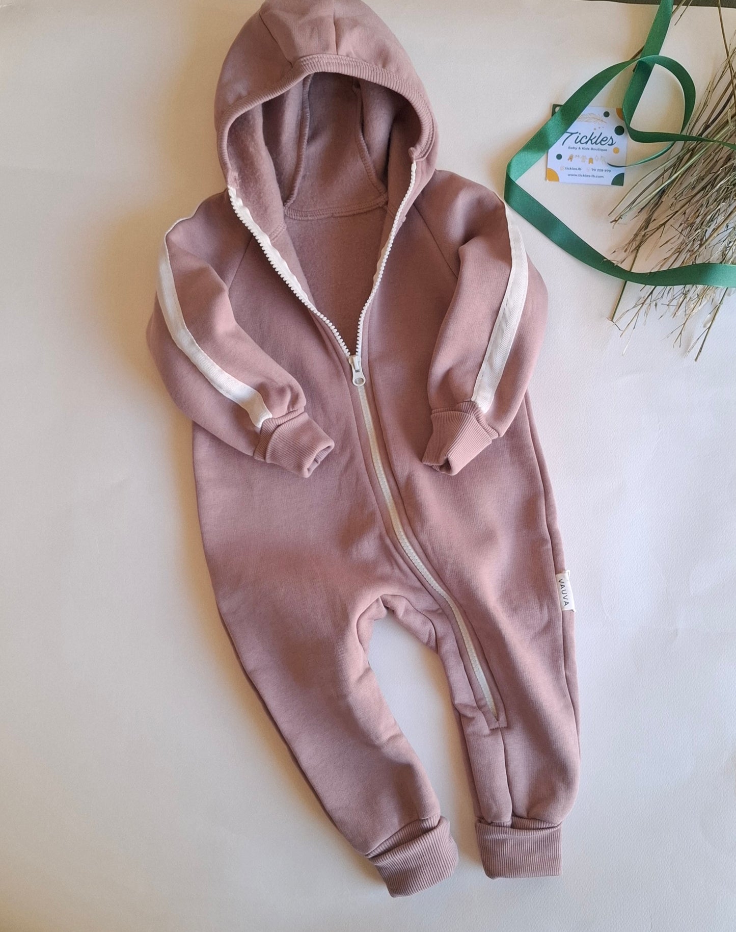 Fleeced Romper - Pink/Blue/Purple - 3-24M