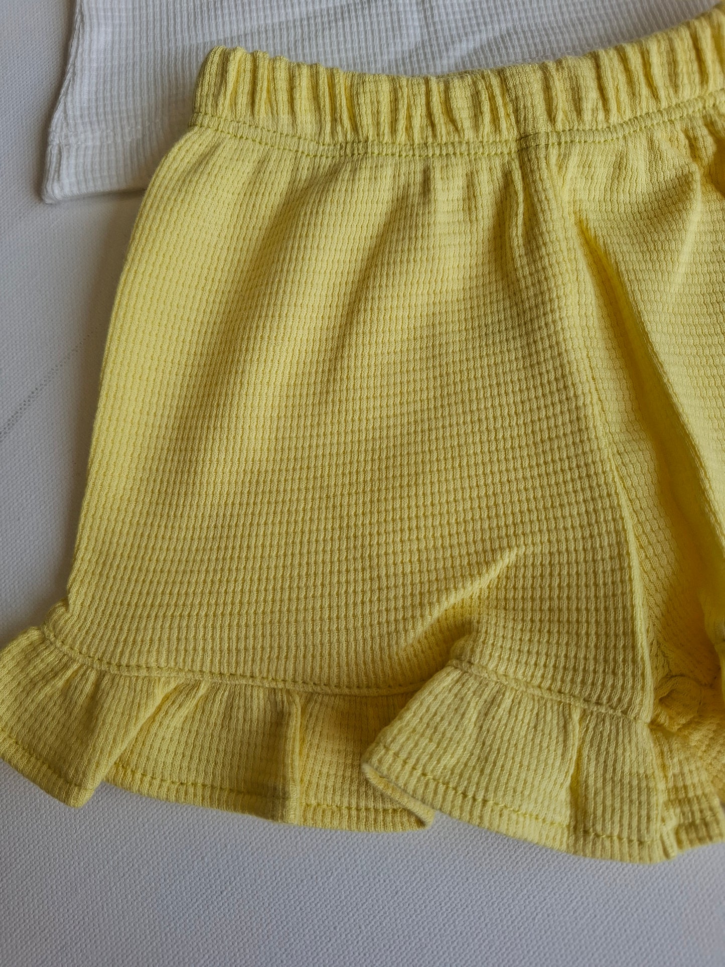 Lemon Waffle Shorts & Top Set - 6-24M