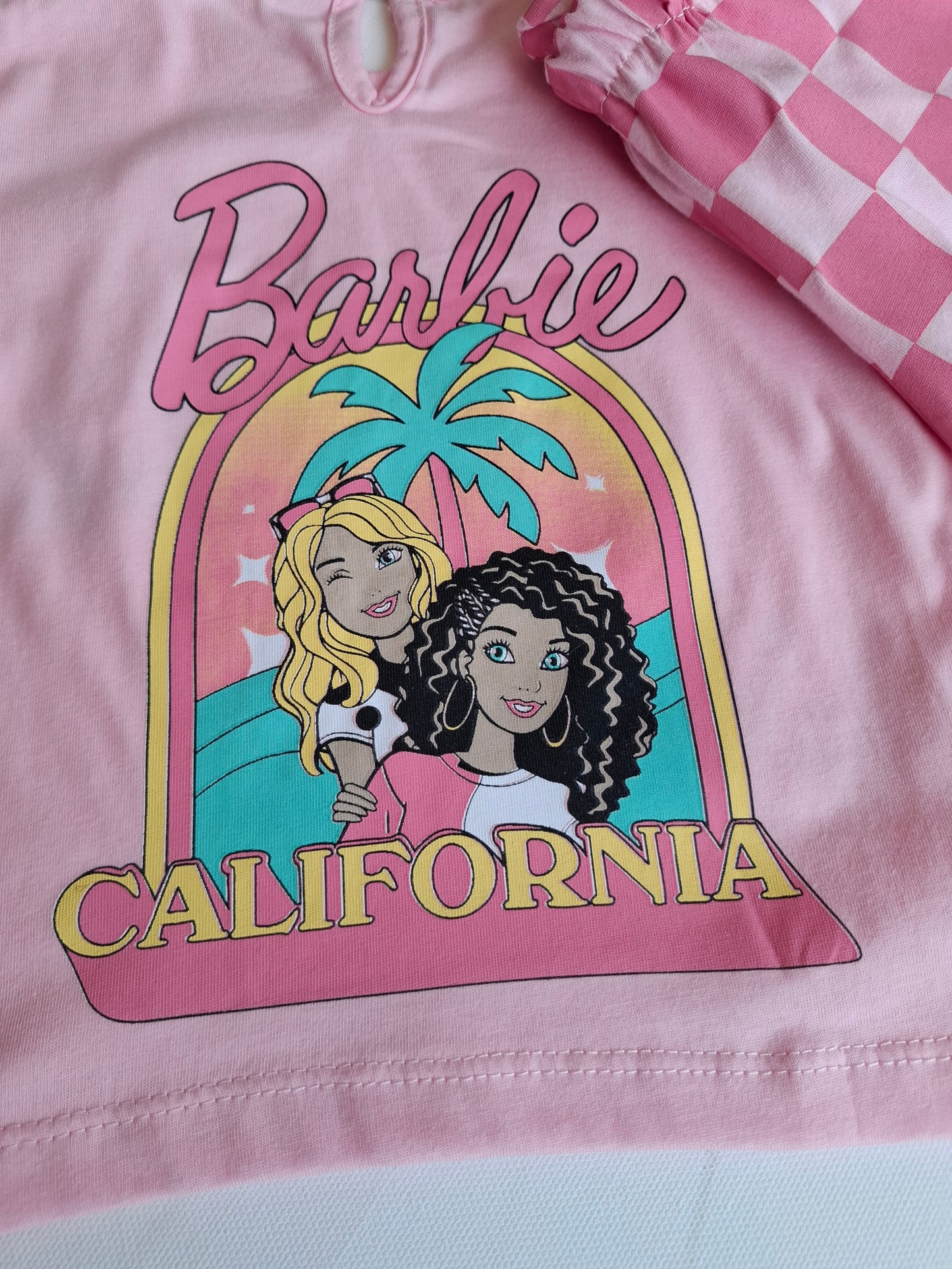 Barbie Checkered Shorts & Tshirt Set - 6-24M
