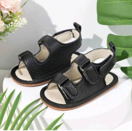Black Leather Sandals
