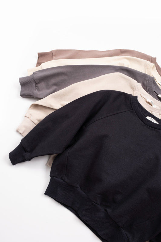 Earth Tones Crew Sweater - Beige/Gray - 1-6Y