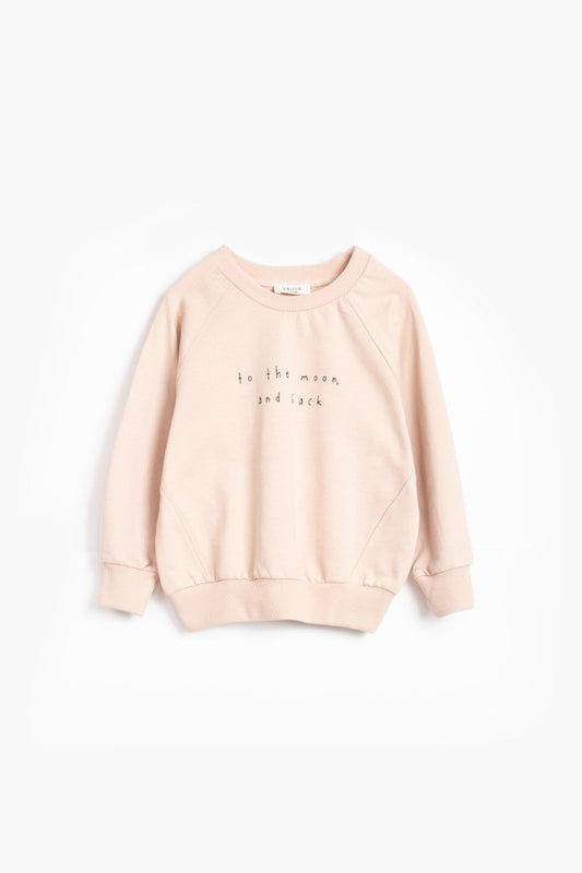 Sweater "To the Moon and Back" - Pink/Butter Yellow - 2-8Y
