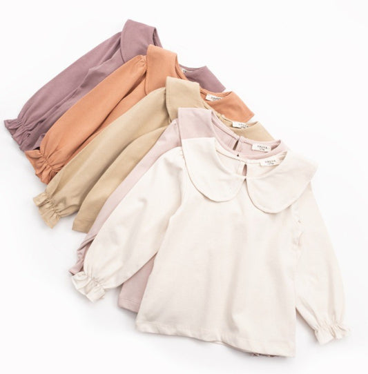 Petal Top - Beige/Pink - 1-6Y