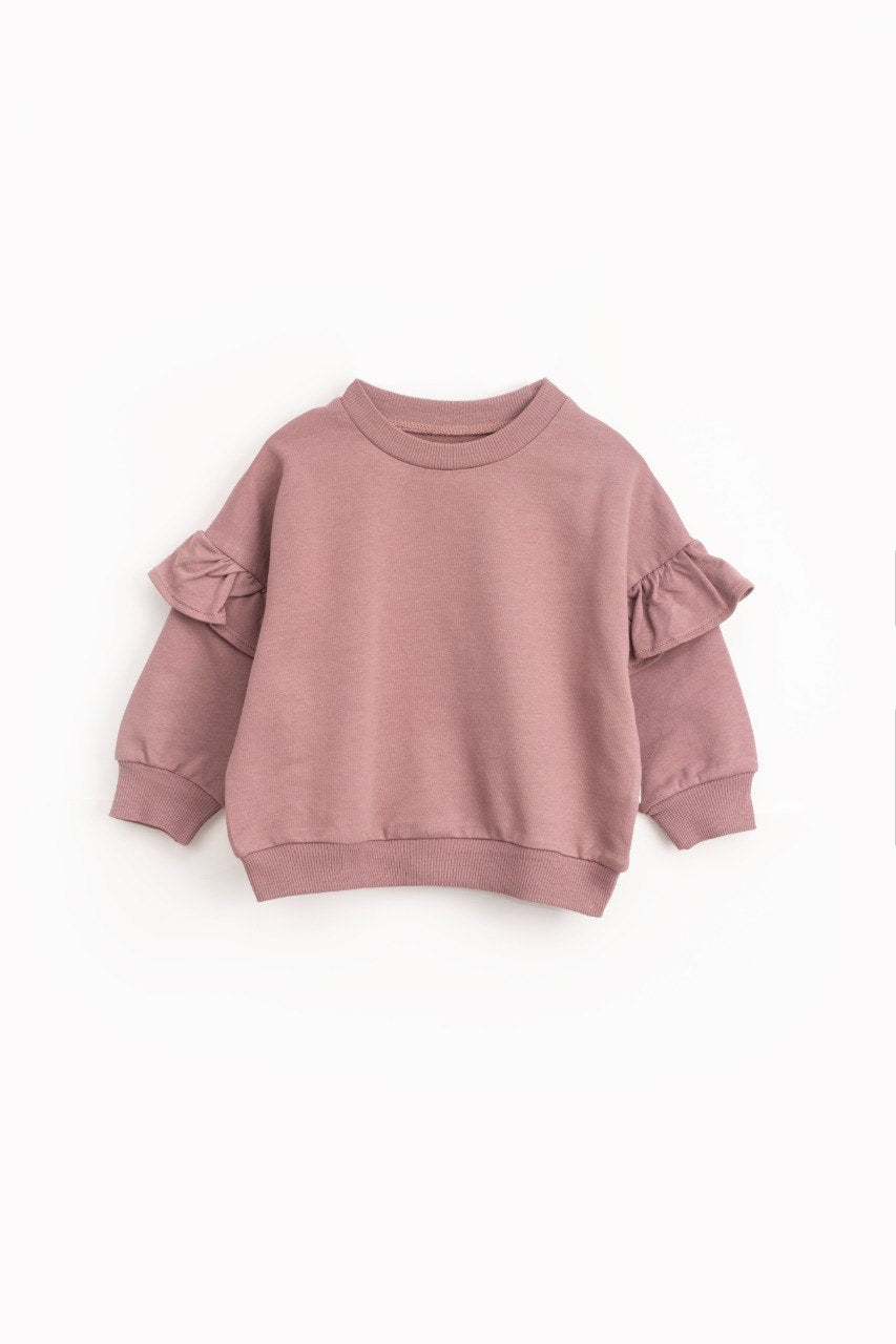 Ruffled Sweater in Muted Tones - Beige/Brown/Purple - 9M-4Y
