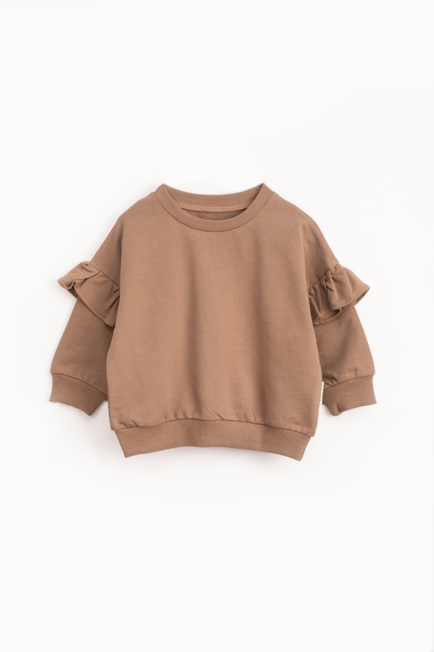 Ruffled Sweater in Muted Tones - Beige/Brown/Purple - 9M-4Y
