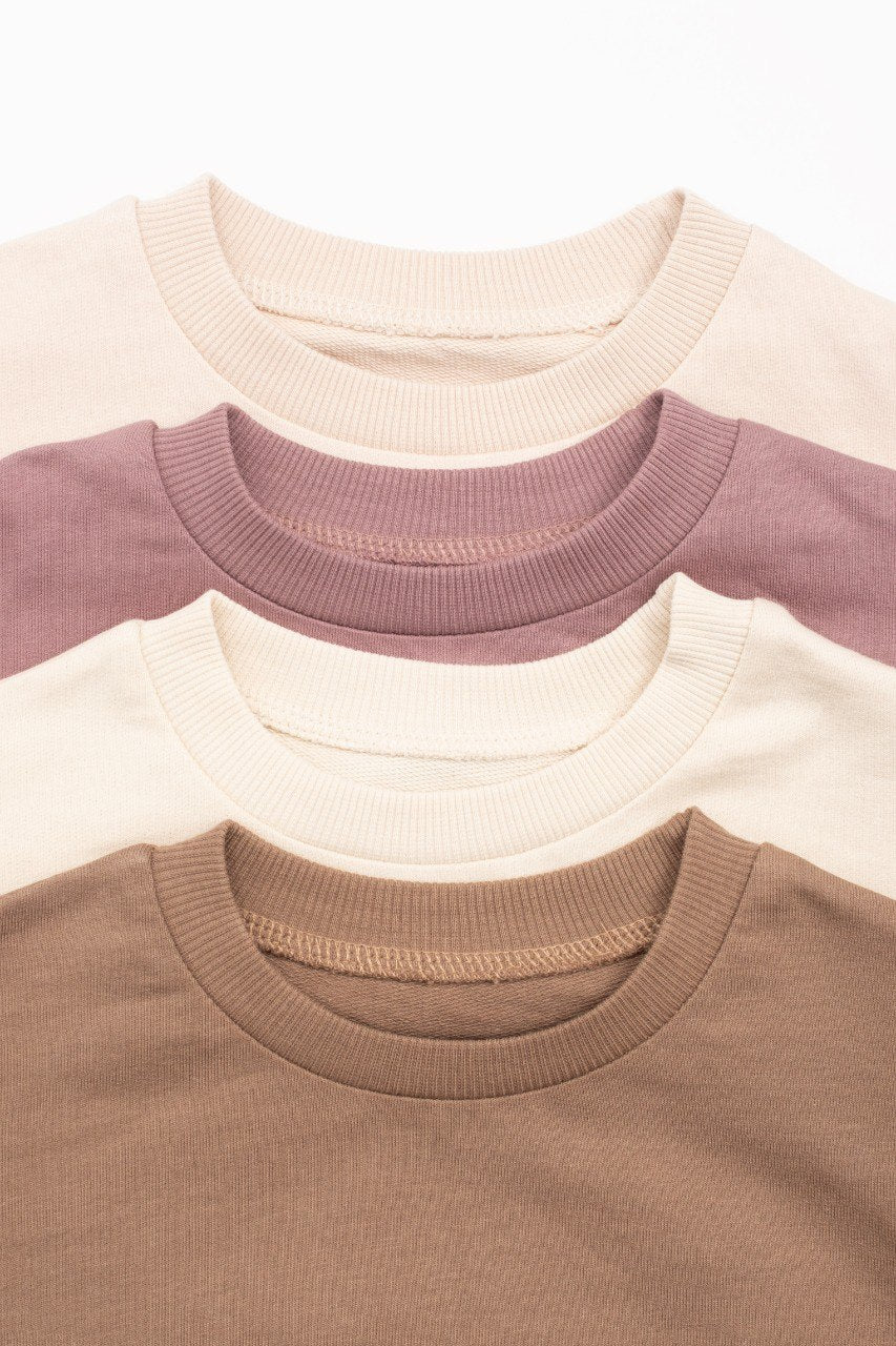 Ruffled Sweater in Muted Tones - Beige/Brown/Purple - 9M-4Y