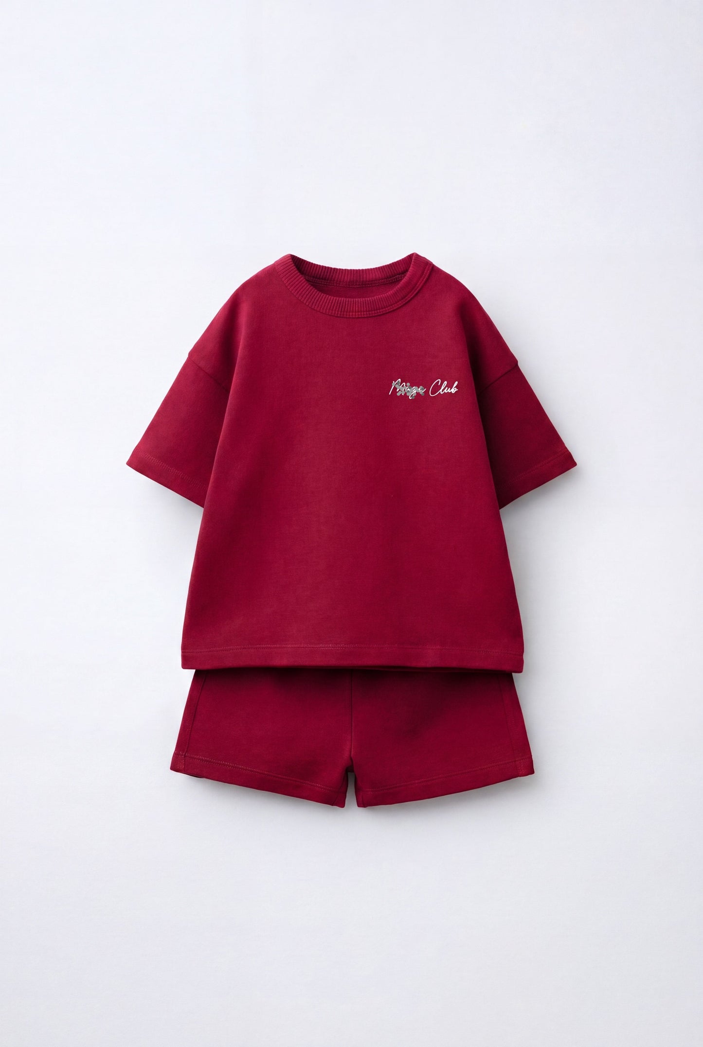 The M CLUB - Burgundy Shorts & Tshirt Set - 2-8Y