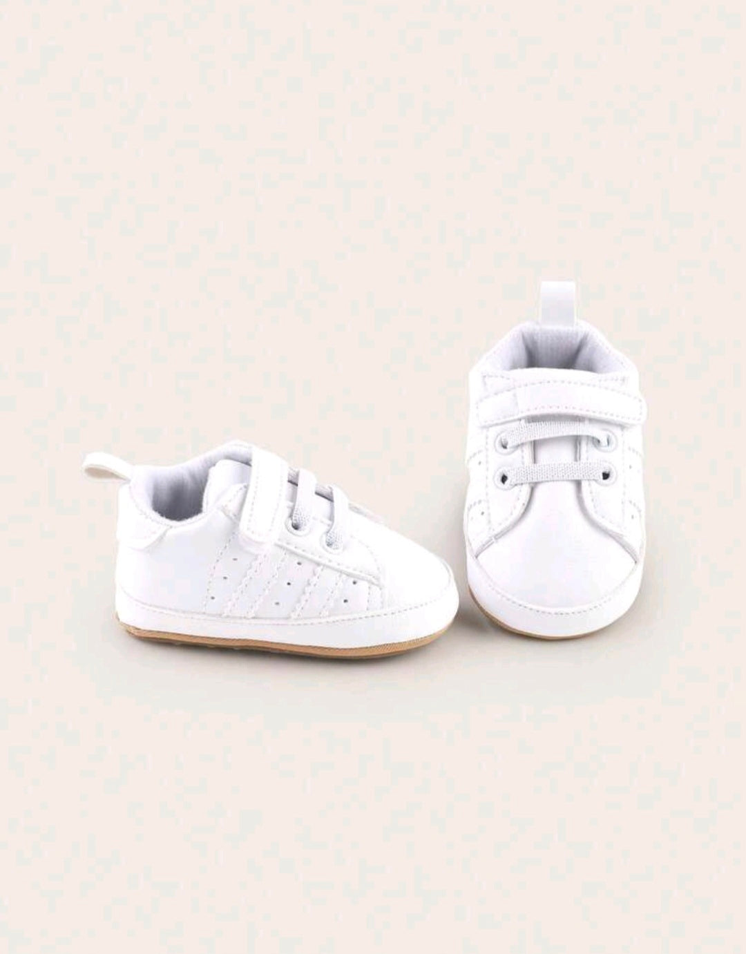 White Sneakers with White Stripes