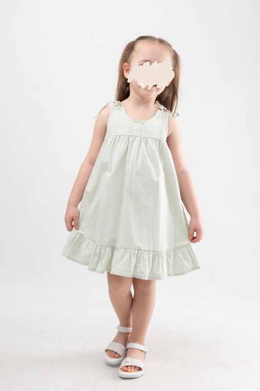 Sleeveless Summer Dress 1-6 Y pink and green