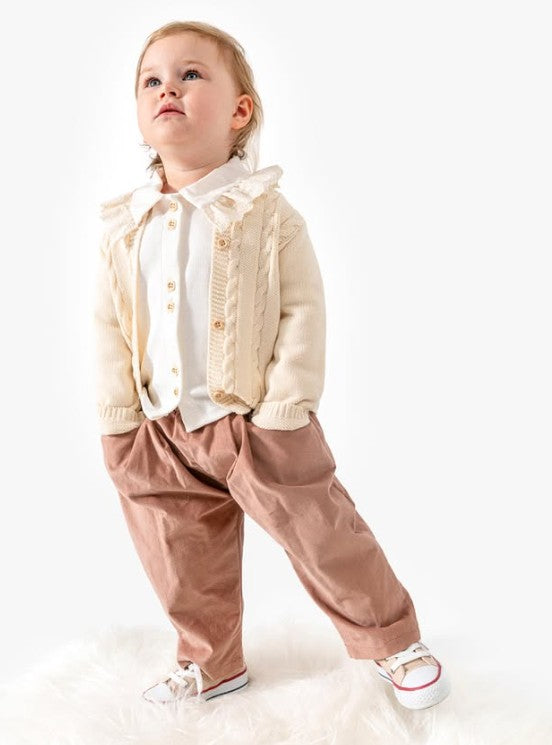 Ruffle Collar 3 PCS Set - Off-White/Light Blue - 9M-3Y