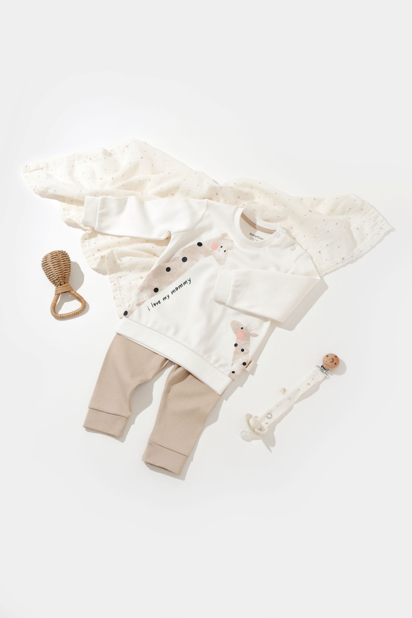 Pant & Long Sleeve Shirt Set - Ecru - 100% Organic Cotton