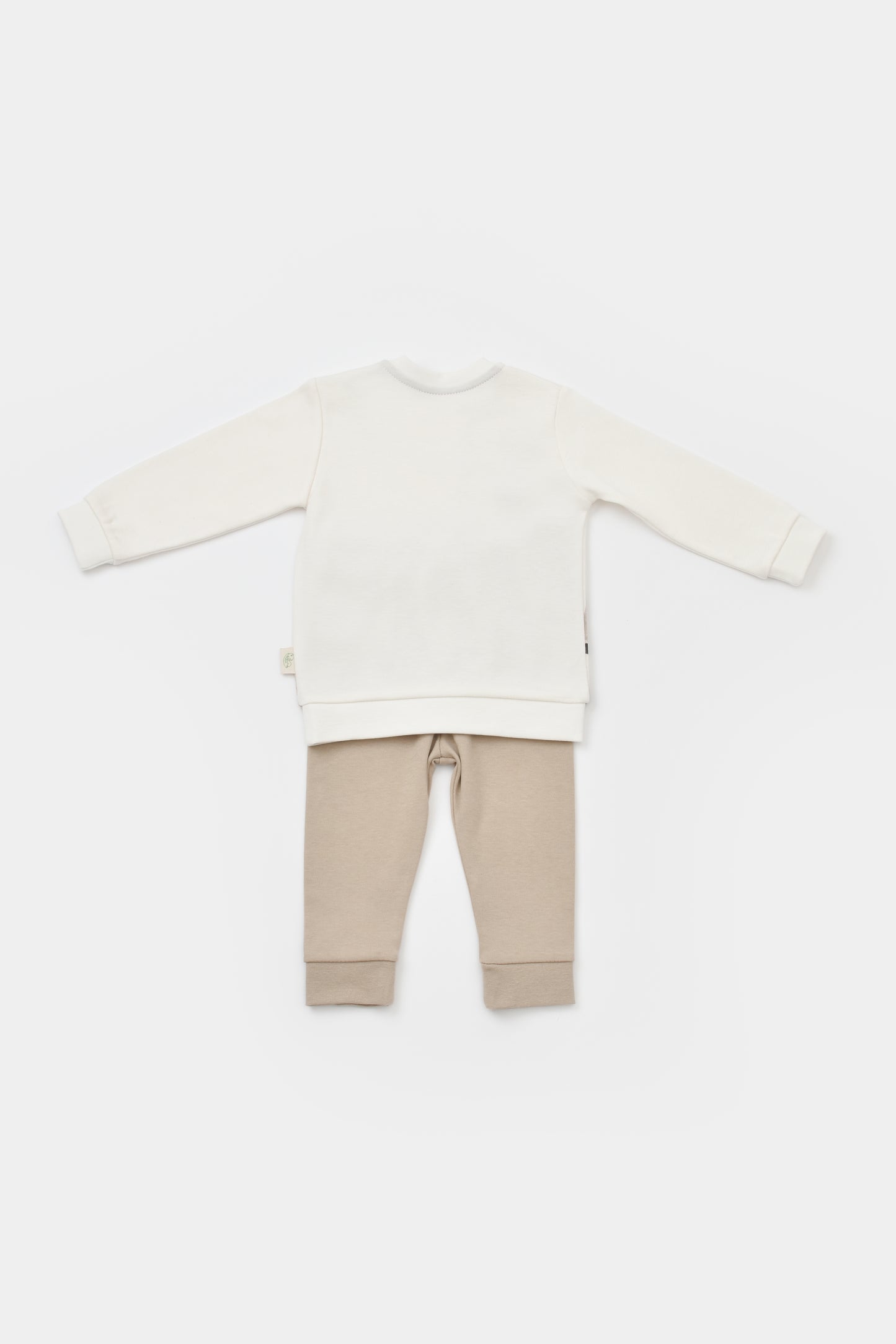 Pant & Long Sleeve Shirt Giraffe Set - Ecru - 100% Organic Cotton - 3-24M