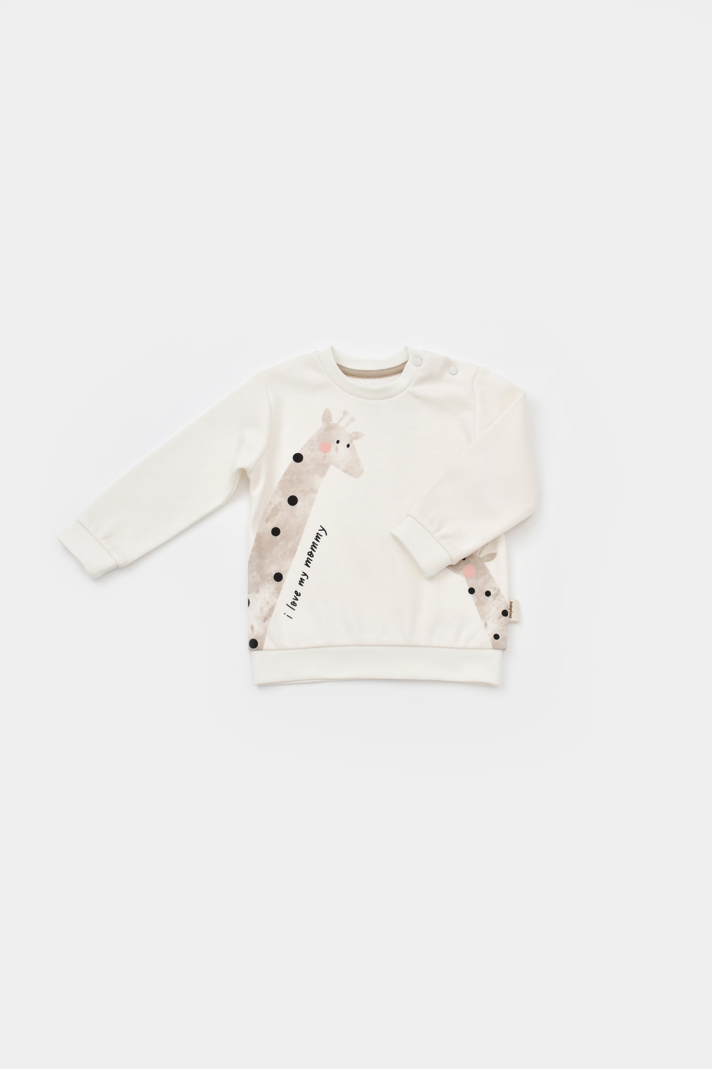 Pant & Long Sleeve Shirt Giraffe Set - Ecru - 100% Organic Cotton - 3-24M