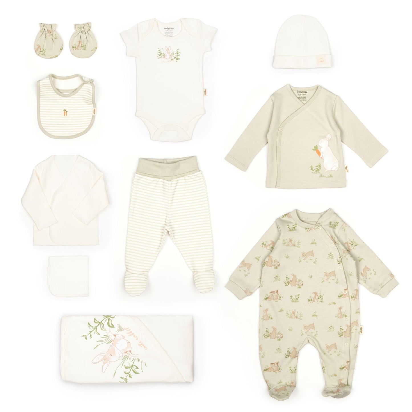 Newborn Set Bunny 10 PCS - 100% Organic Cotton