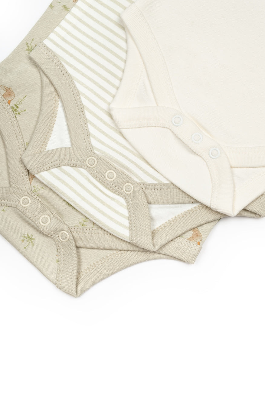 3 PCS Long Sleeve Body Bunny - 100% Organic Cotton - 9-24M