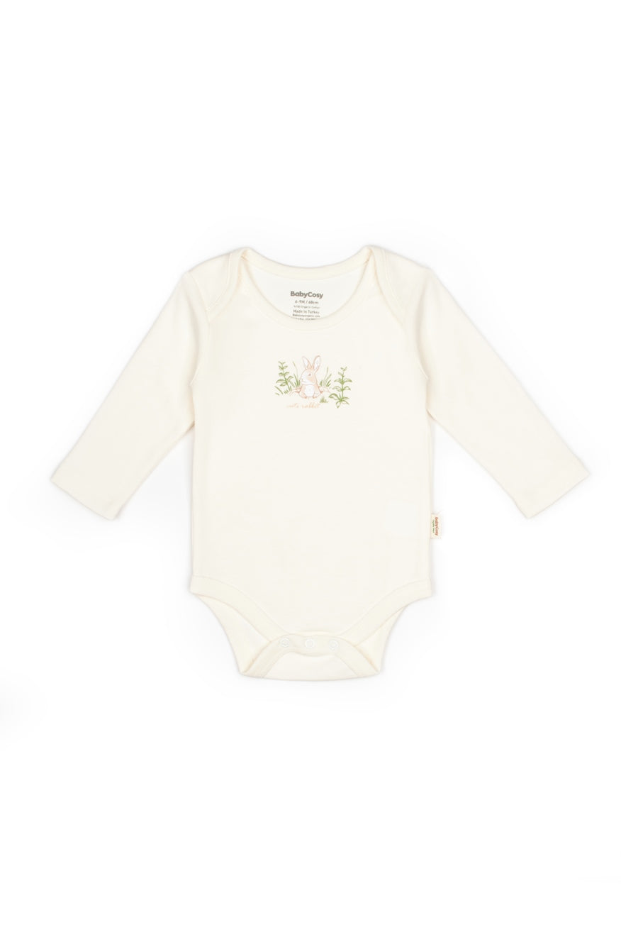 3 PCS Long Sleeve Body Bunny - 100% Organic Cotton - 9-24M