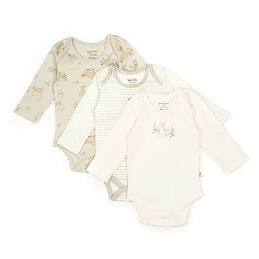 3 PCS Long Sleeve Body Bunny - 100% Organic Cotton - 9-24M