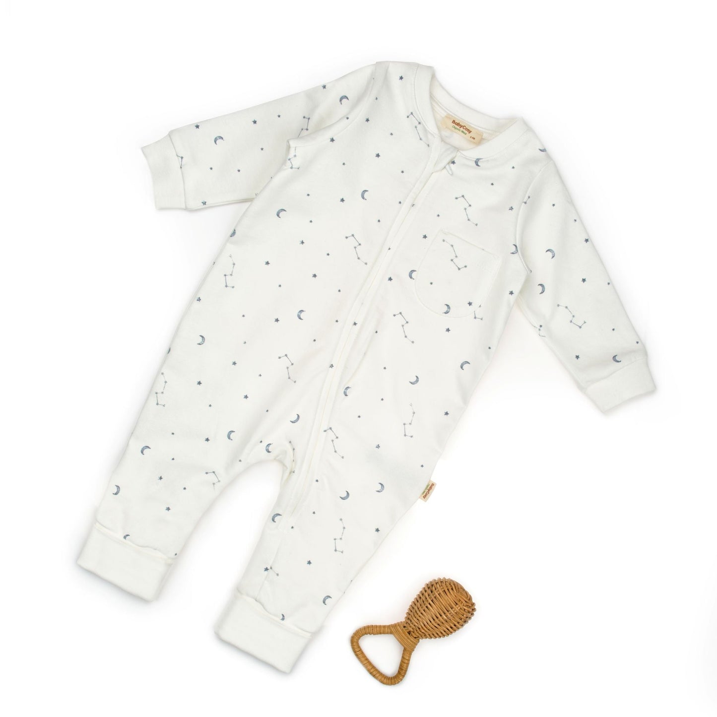 Zippered Romper - White - 100% Organic Cotton - 3-24M