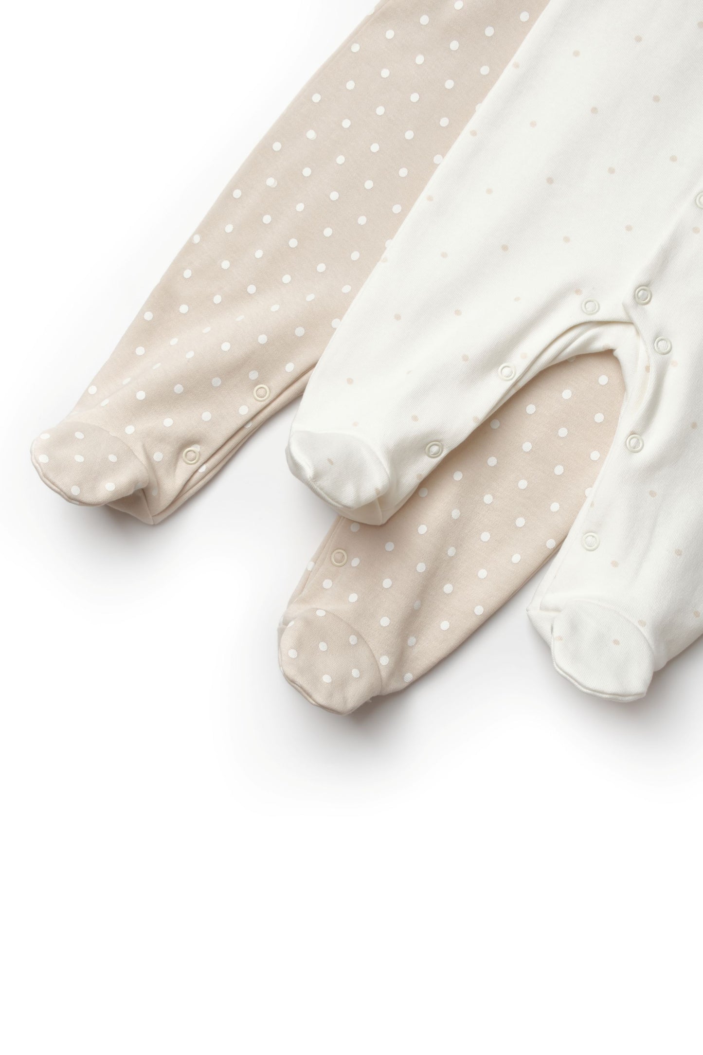2 Pcs Footed Rompers - 100% Organic Cotton