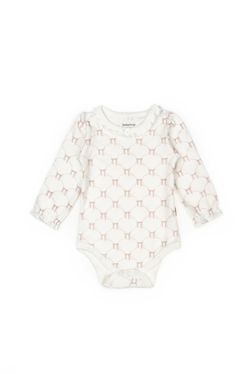 2 PCS Long Sleeve Body - Ecru-Powder - 100% Organic Cotton