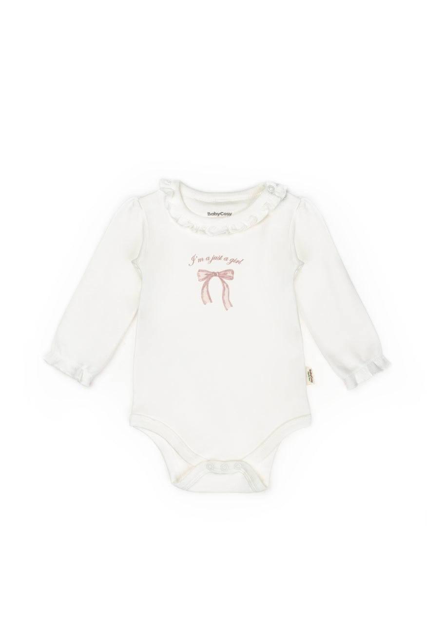 2 PCS Long Sleeve Body - Ecru-Powder - 100% Organic Cotton