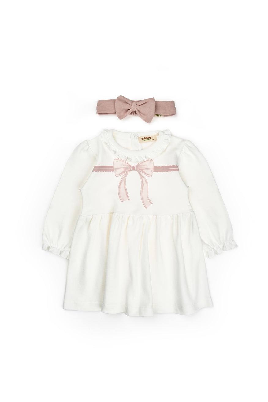Dress with Headband - Ecru-Powder