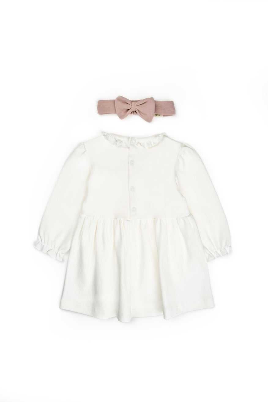 Dress with Headband - Ecru-Powder