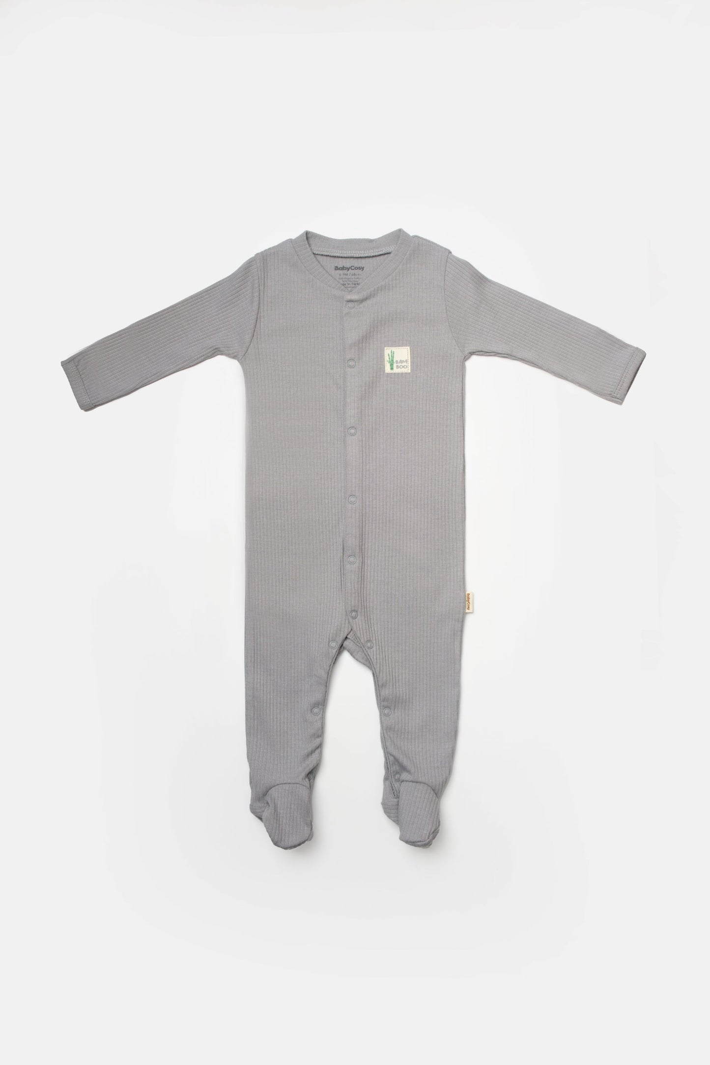 2 PCS Footed Rompers - Blue / Grey