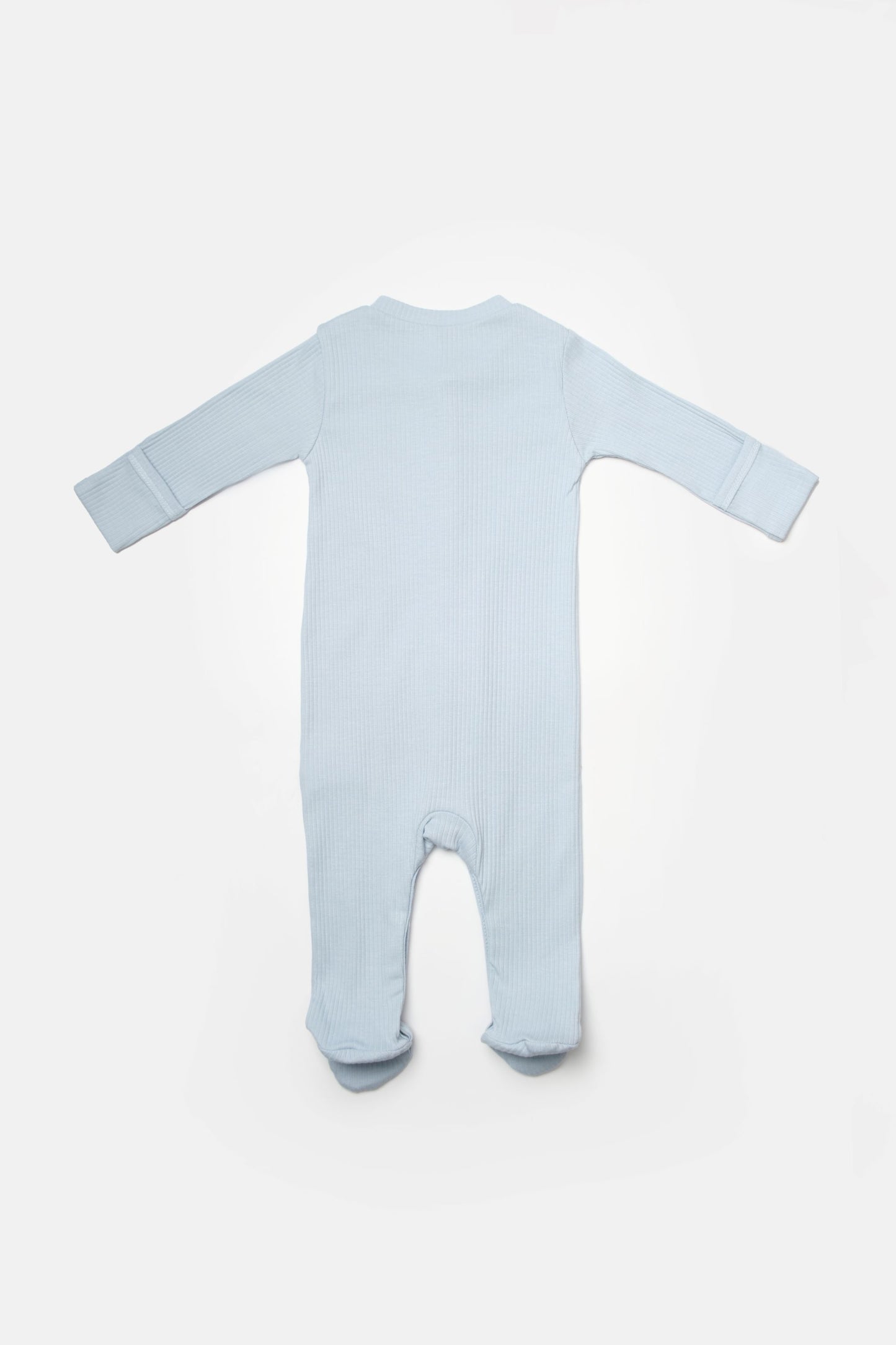 2 PCS Footed Rompers - Blue / Grey