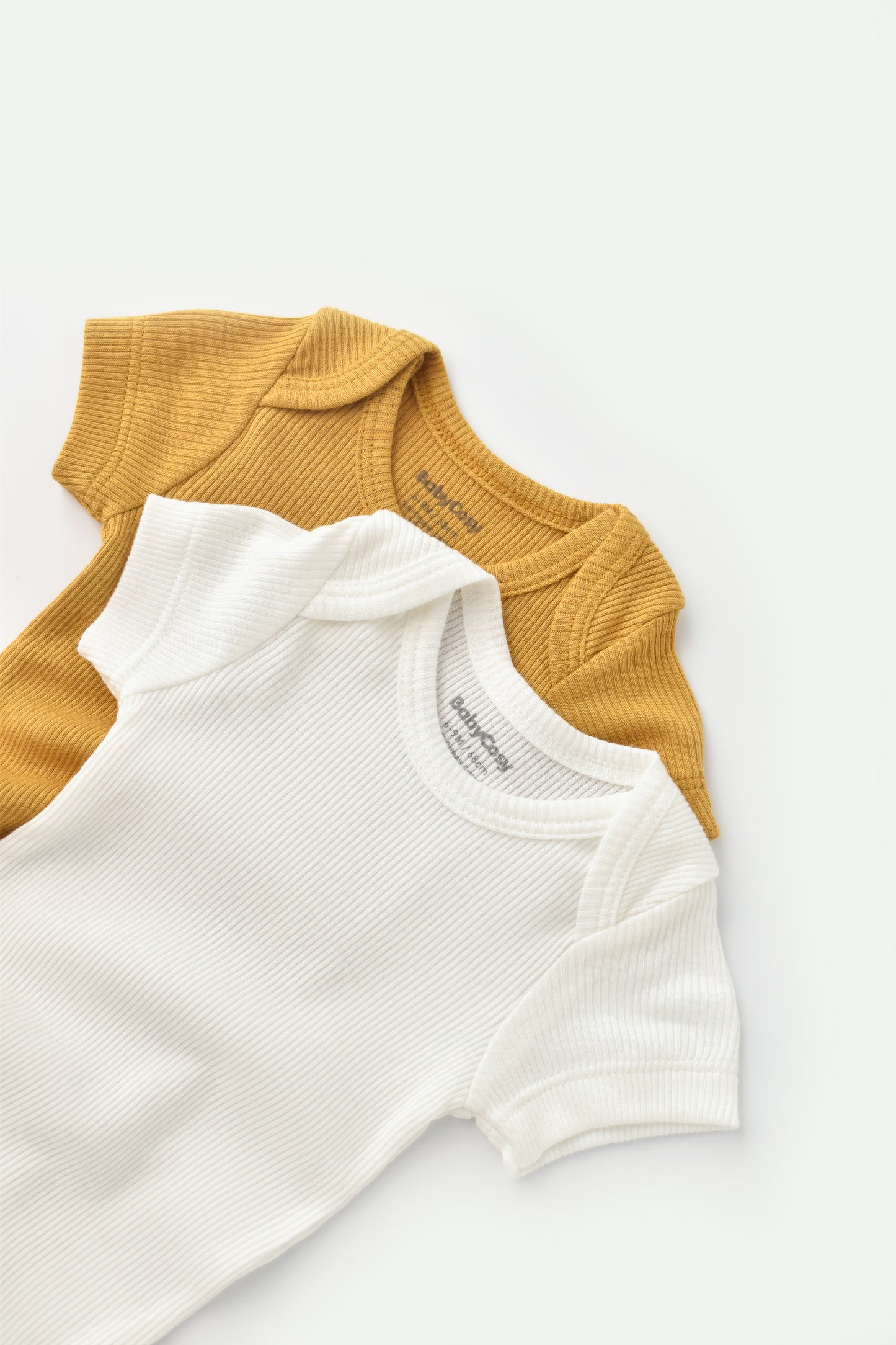 2 PCS Short Sleeve Body - Mustard / Ecru